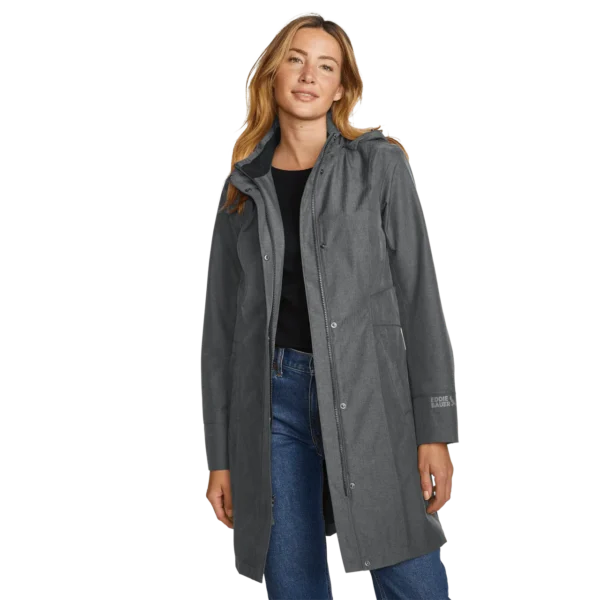 Eddie Bauer Women's Girl on the Go Trench Coat, Charcoal