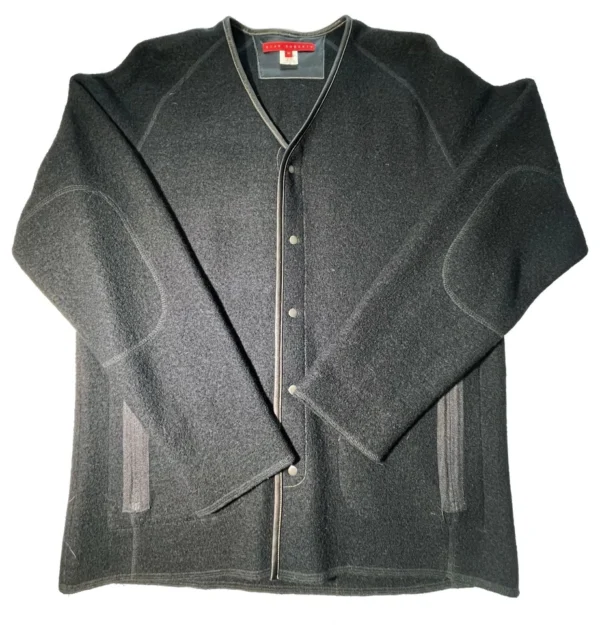 Ryan Roberts Men’s 100% Wool, Leather Trim Jacket Size M, Very Rare, Made in USA