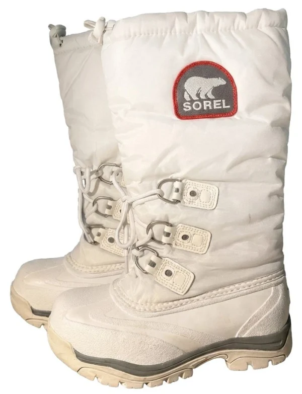 Sorel Snow Lion Womens Size 6 High White Waterproof Insulated Snow Boots Lined