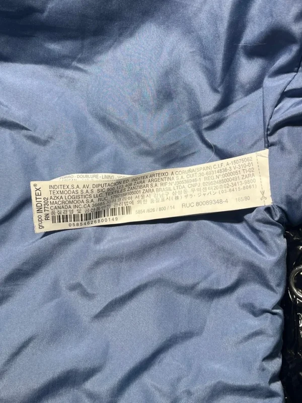 Zara Kids Girls Black Vinyl Puffer Jacket, Size 13-14, Excellent Condition