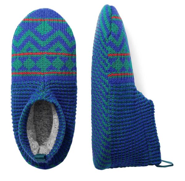 Bombas Gripper Slippers Fair Isle Striped Royal Blue
